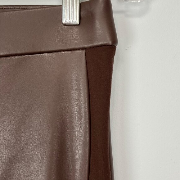 Talbots Womens Petite Portland Faux Leather Legging Pants Espresso Brown size 6P - Picture 5 of 13